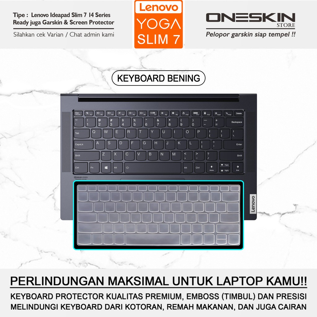 Pelindung Keyboard Protector Lenovo Yoga Slim 7 7i 14 15 14ARE 14IIL 14ITL 15IIL 15IMH 15ITL Silikon