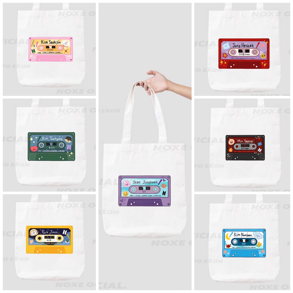 TOTE BAG KANVAS TEBAL JUNGKOOK, TAEHYUNG, JIMIN, JUNG HOSEOK, KIM NAMJOON, MIN YOONGI, SOEKJIN