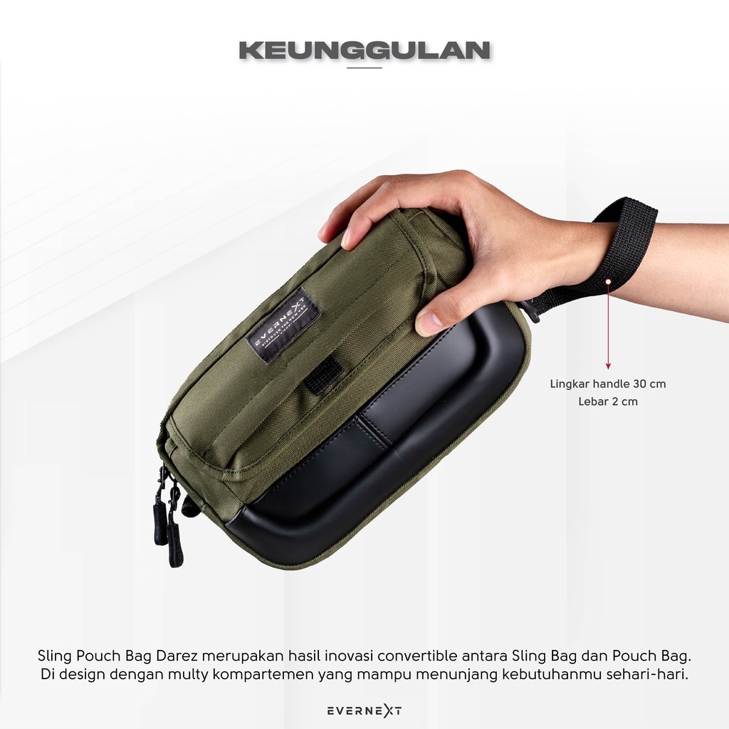 Tas Selempang Cowok Darez Sling Bag Pouch Kantong Pria Waist Bag Distro Multifungsi Outdoor Kerja