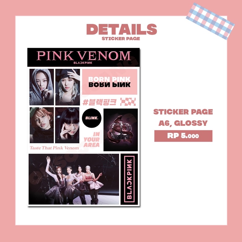 BLACKPINK PINK VENOM FAN MERCH PAKET LENGKAP FANKIT STICKER KEYRING GANTUNGAN KUNCI PHOTOCARD SET PAKETAN