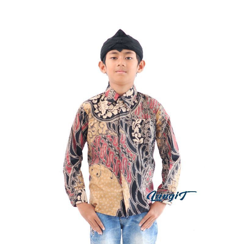 Baju batik anak laki-laki lengan panjang umur 2-13 tahun bisa buat sekolah hari batik