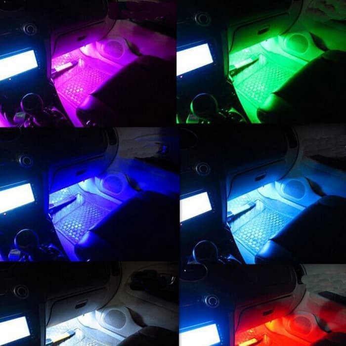 DRL LED Kolong / Lampu Dekorasi Dashboard 16 Warna + Remote