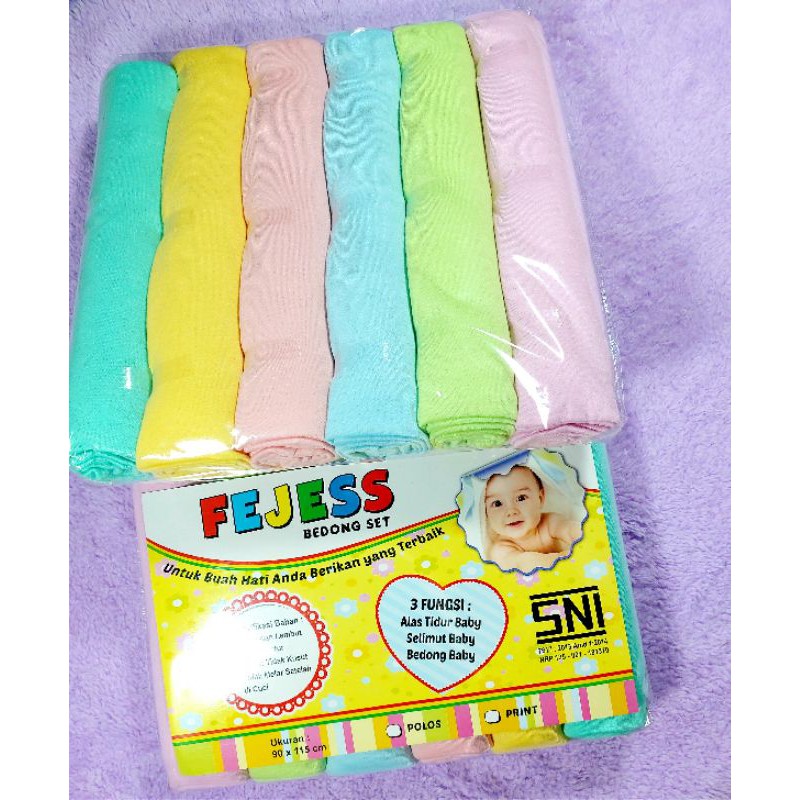 6in1 Bedong FEJESS Polos warna muda 9x115