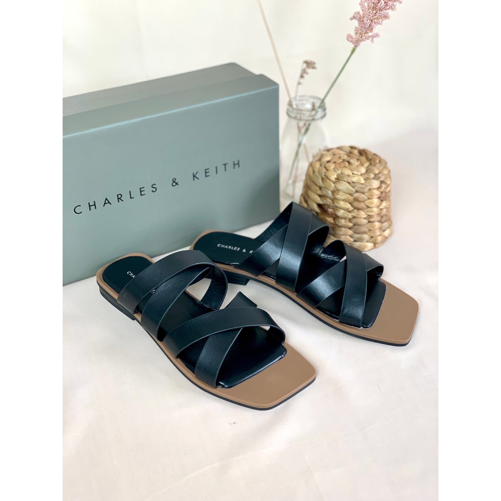 [7.7 Boombastis Sale⚡] - SANDAL WANITA CKS444 CROSSOVER TEXTURED FLAT SENDAL BRANDED PREMIUM IMPORT