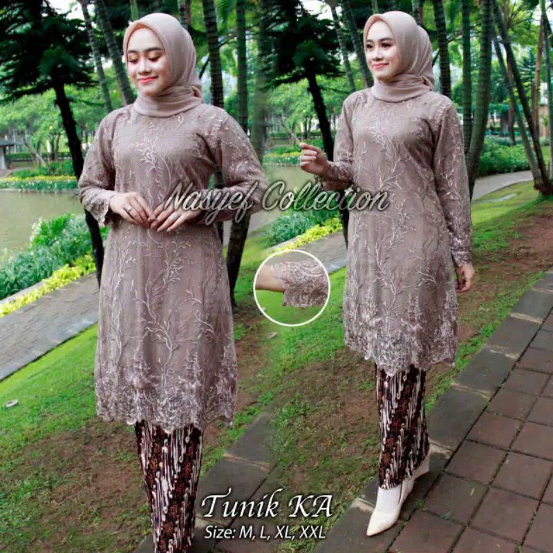 Baju Kurung Syakila / Kebaya Tille Bunga Bordir / Kebaya Modern / Tunik Kebaya Modis Dan Kekinian Pr