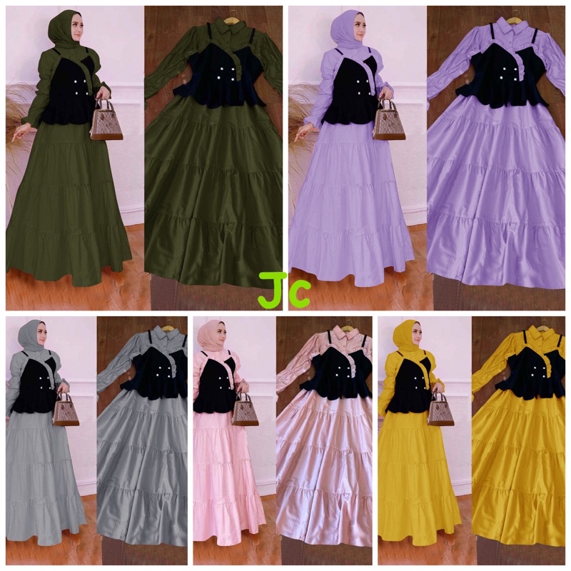 JC/ZR- Maxi jemimah / Ganis Rample / gamis Rompi Murah / Gamis kekinian