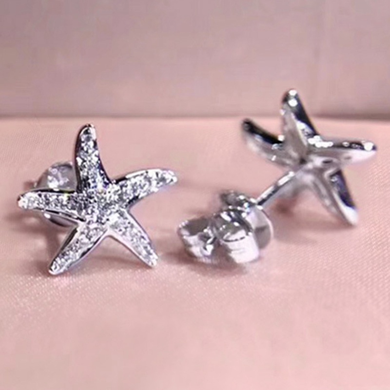Anting Tusuk Bentuk Bintang Bahan Metal Untuk Wanita