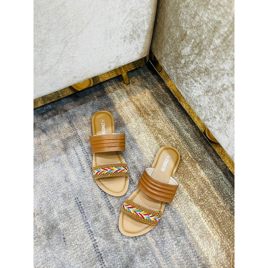 SANDAL KULIT WANITA MODEL PALANG2 PELANGI - TOKO SYAGITA KULIT ASLI GARUT