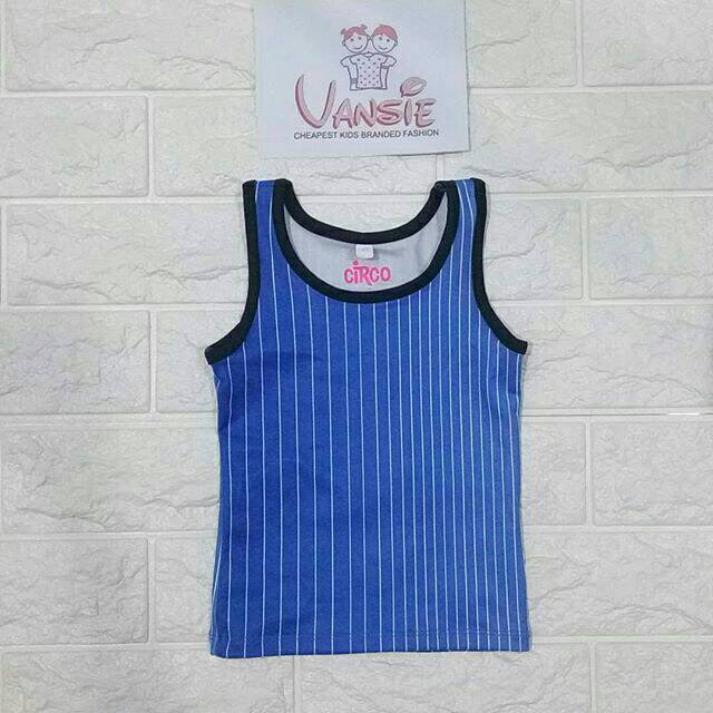 baju tanktop anak branded circo motif garis-garis blue