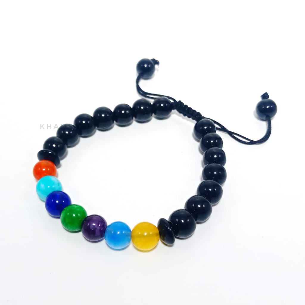 GELANG TANGAN GIOK 7 CAKRA MODEL TALI SHAMBALA UNISEX