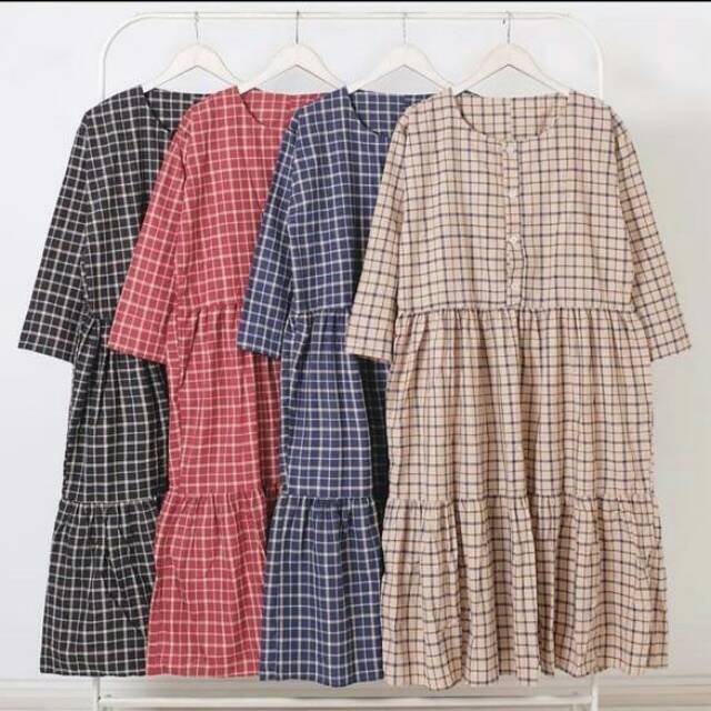 Atasan / Tunik Jumbo Kotak-Kotak