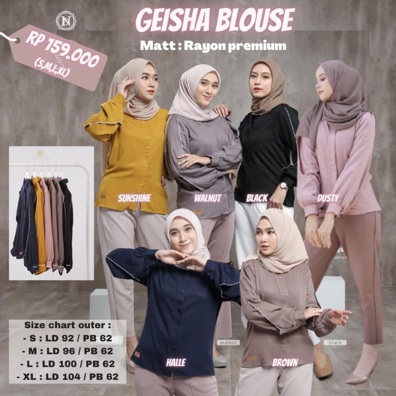 GEISHA BLOUSE ✔️ COD ✔️ OUTFIT TERBARU BY NADHEERA LUXURY BLOUSE VIRAL