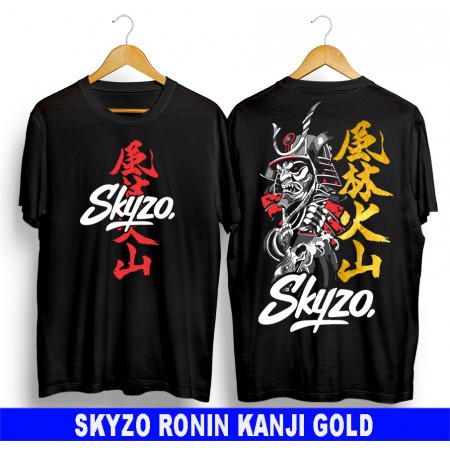 KAOS PRIA / JEPANG / SKYZO / RONIN / KANJI / HITAM / BLACK / MURAH BERKUALITAS