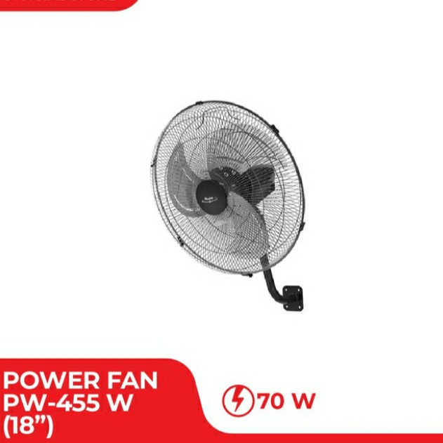 MASPION Kipas Angin Besi Wall Fan 18&quot; POwer Fan PW 455 - Garansi Resmi 1 Tahun