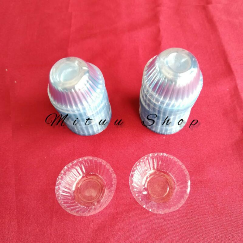 Mika Cup Agar Besar/Mika Gelas Agar/Mika Cake Tray Mika Sambal Bening/Mika wadah Cup Sambal