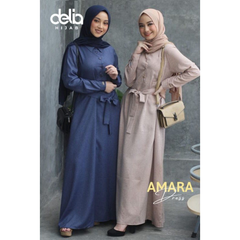 Dress casual/dress simple/dress navy/dress tali/dress polos/dress delia hijab/Amara Dress