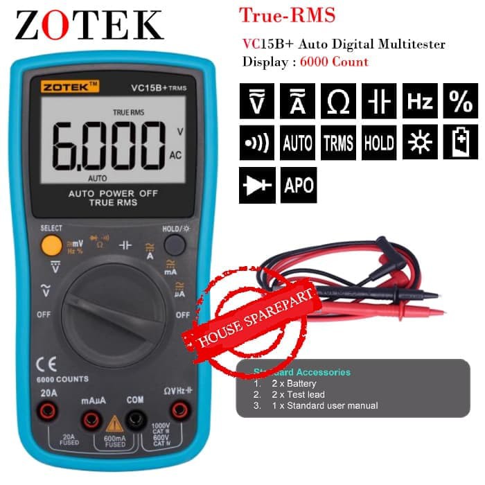 AVOMETER DIGITAL ZOTEK VC15B+ / MULTITESTER DIGITAL VC15B+ ORIGINAL