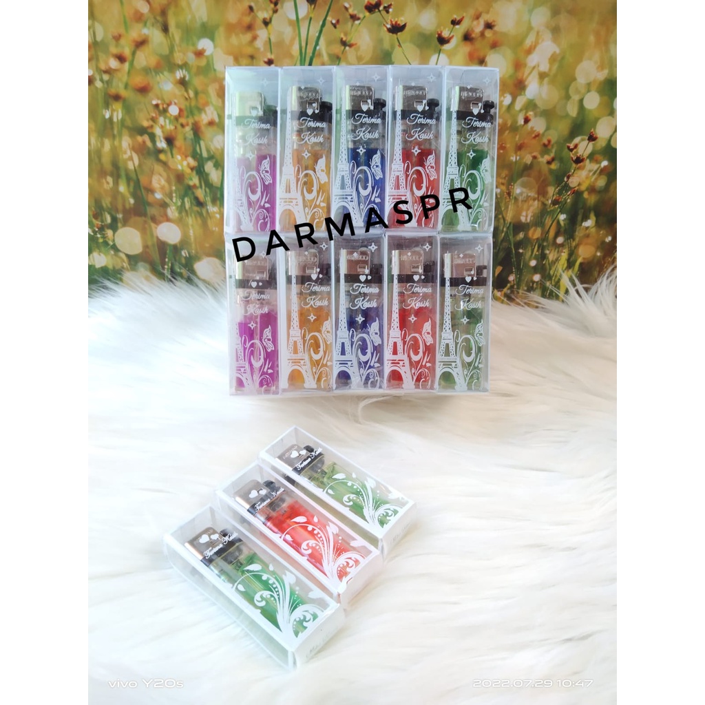 Isi 50 Pcs Souvenir Korek Gas Kemasan Mika Motif Souvernir Hadiah Pernikahan Murah Sovenir Unik