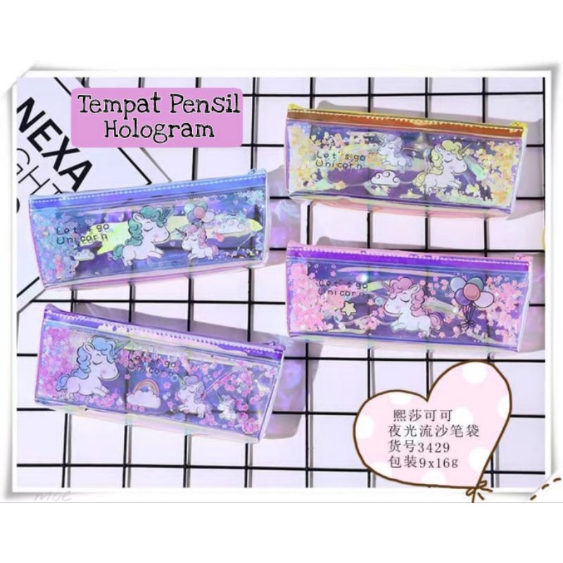 

Tempat Pensil Hologram Pencil Case Korea Style Unicorn Justice Smiggle