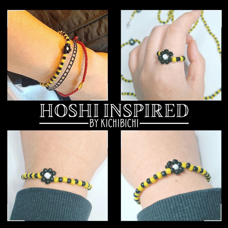 (Hoshi Seventeen) Beads Manik Gelang Elastis | Cincin | Mask Strap/Kalung Masker | Choker Ala Kpop