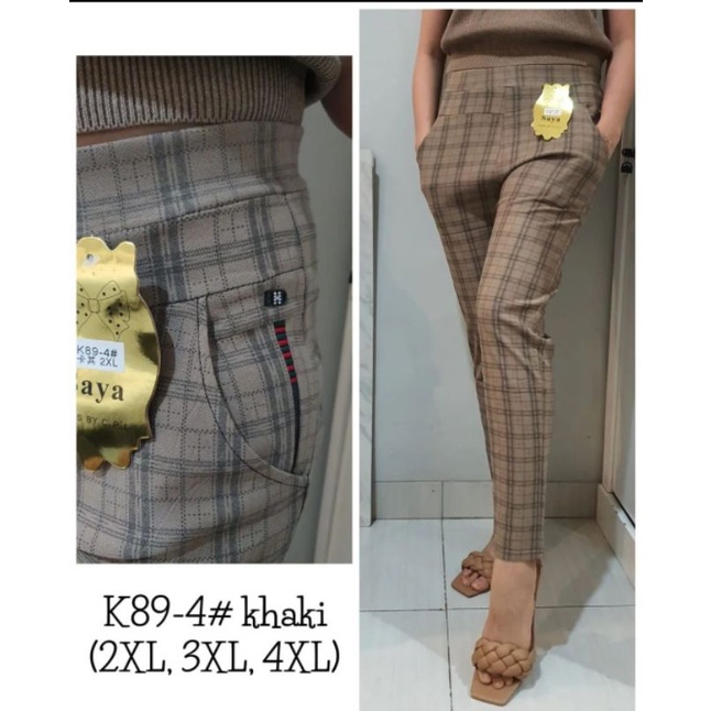 CELANA IMPORT TERBARU KOTAK SALUR BAHAN STRETT merk saya