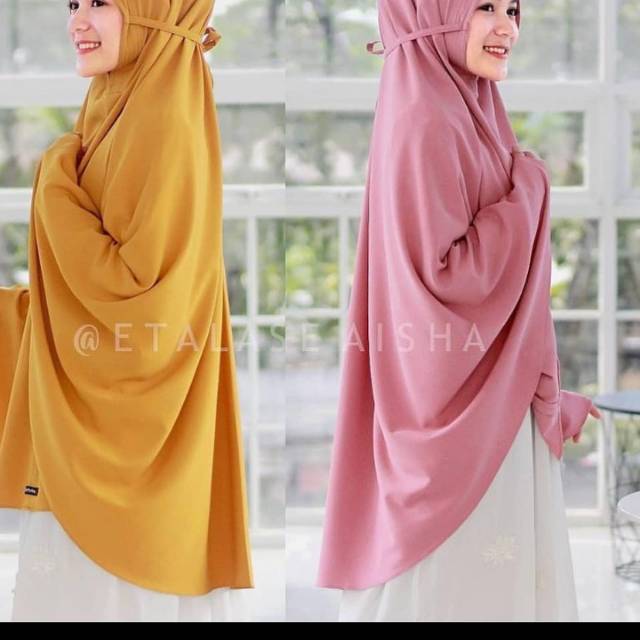 Terlaris Khimar jumbo wolfis/hijab non pet