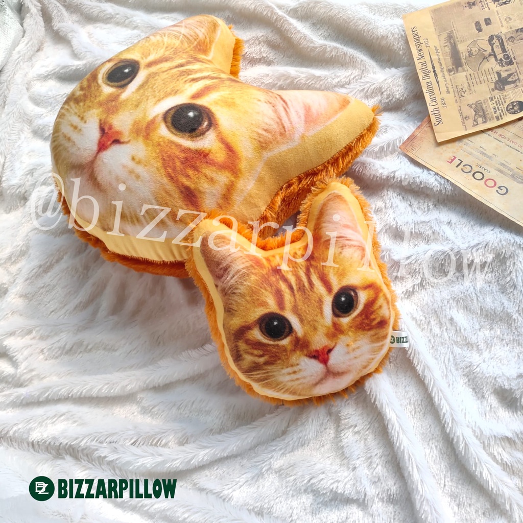 Bizzarpillow Bantal Kepala Kucing Rasfur size S BZ050