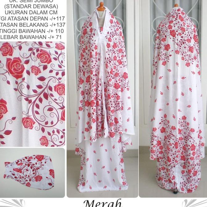 Sale  Mukena Bali Dewasa Katun Rayon Motif Bunga Kode 392C Semi Jumbo Cantik Terbaru