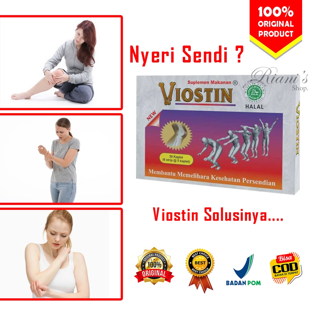 Viostin Ds Halal Original Suplemen Nyeri Sendi Lutut 1 Box 30 Kaplet Suplement Kesehatan Osteoporosi