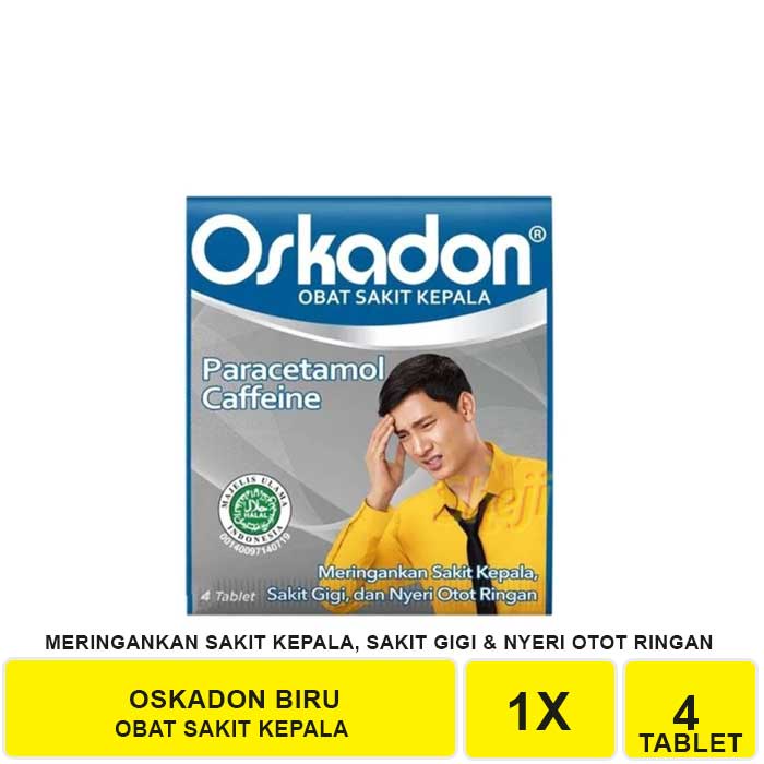 OSKADON BIRU - OBAT SAKIT KEPALA ISI 4 TABLET