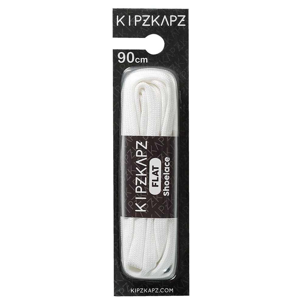 TALI SEPATU PIPIH - FLAT SHOELACE 8MM - F2 WHITE - 90CM 115CM 140CM 160CM-F2 - 90cm