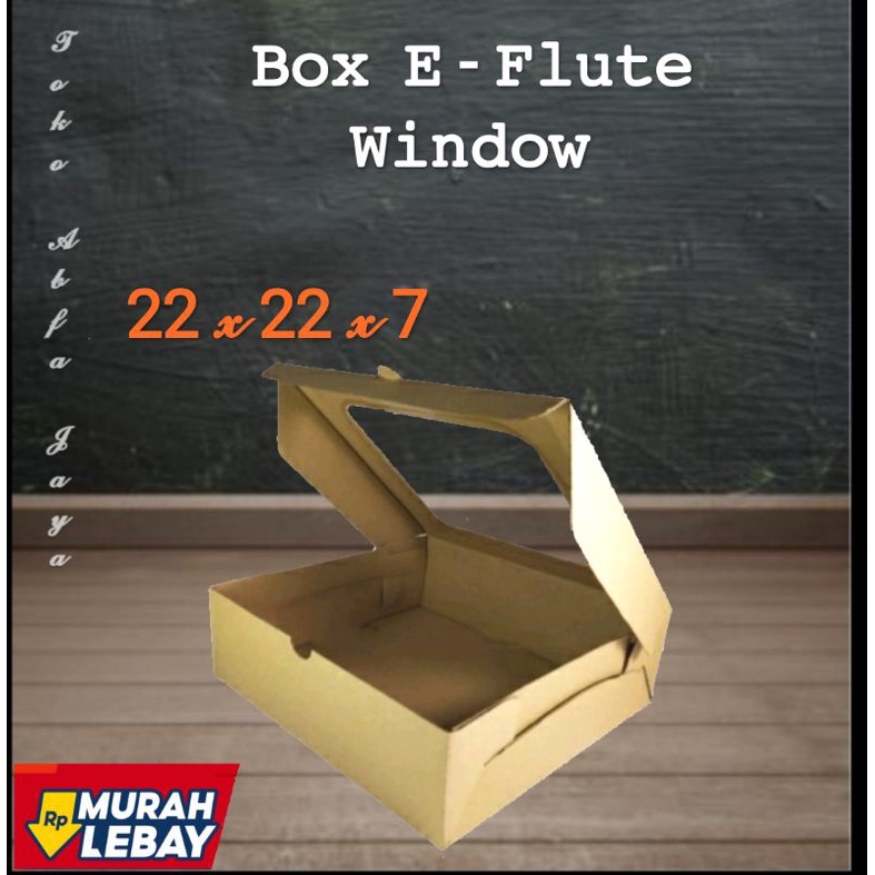 

(Box murah) Box 22 x 22 x 7 E Flute window. cocok untuk packing snack kue roti souvenir dll