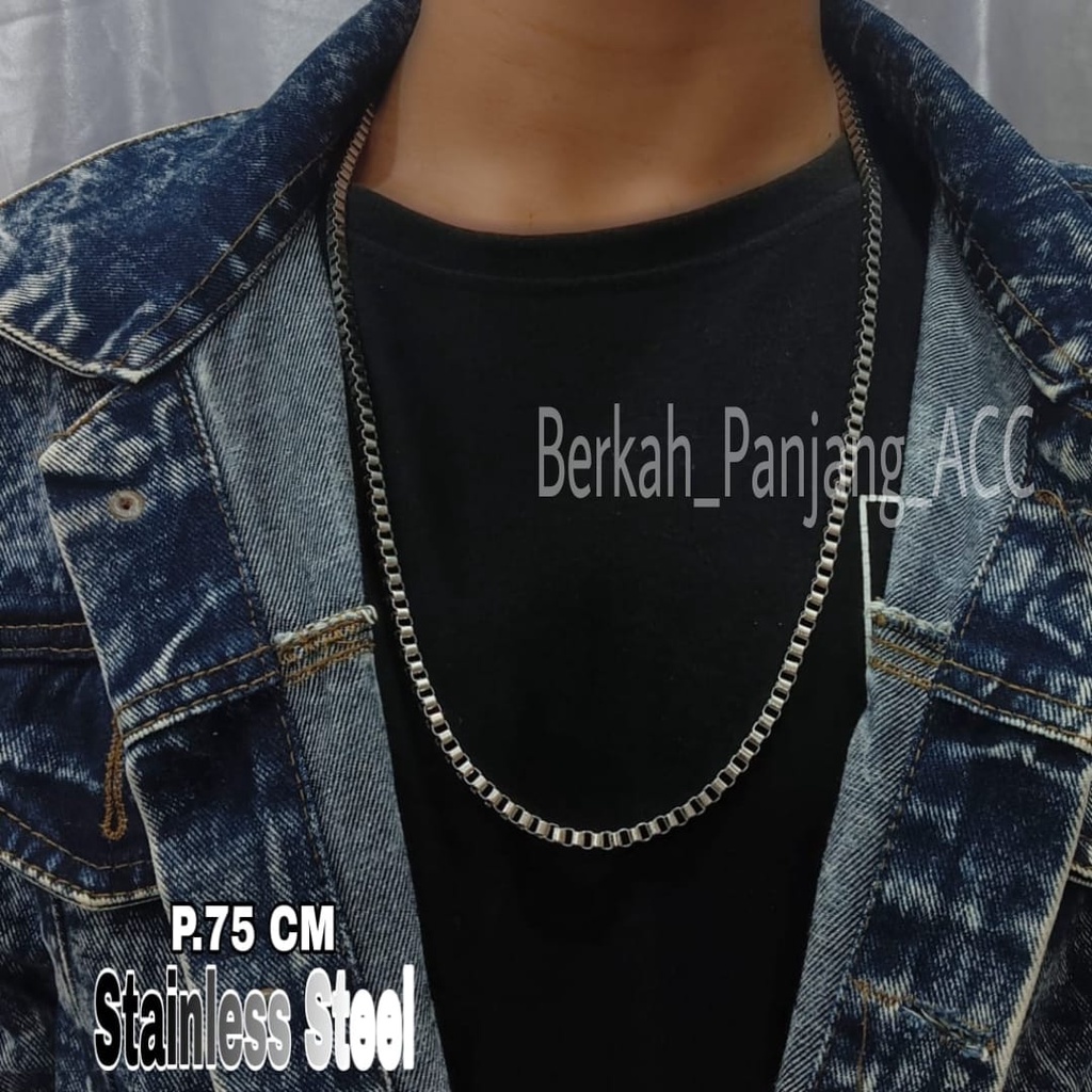 KALUNG COWO RANTAI ITALI ELEGAN perhiasan super berkelas fashion korea anti karat dan anti luntur