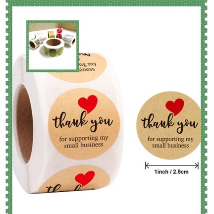 

Stiker Label Thank You 1 Roll Isi 500 Sticker 25mm