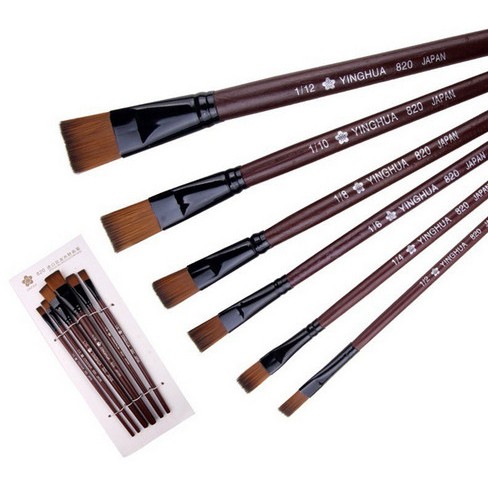 Acrylic Painting Flat Brush - Kuas Lukis Untuk Cat Akrilik (6pcs)