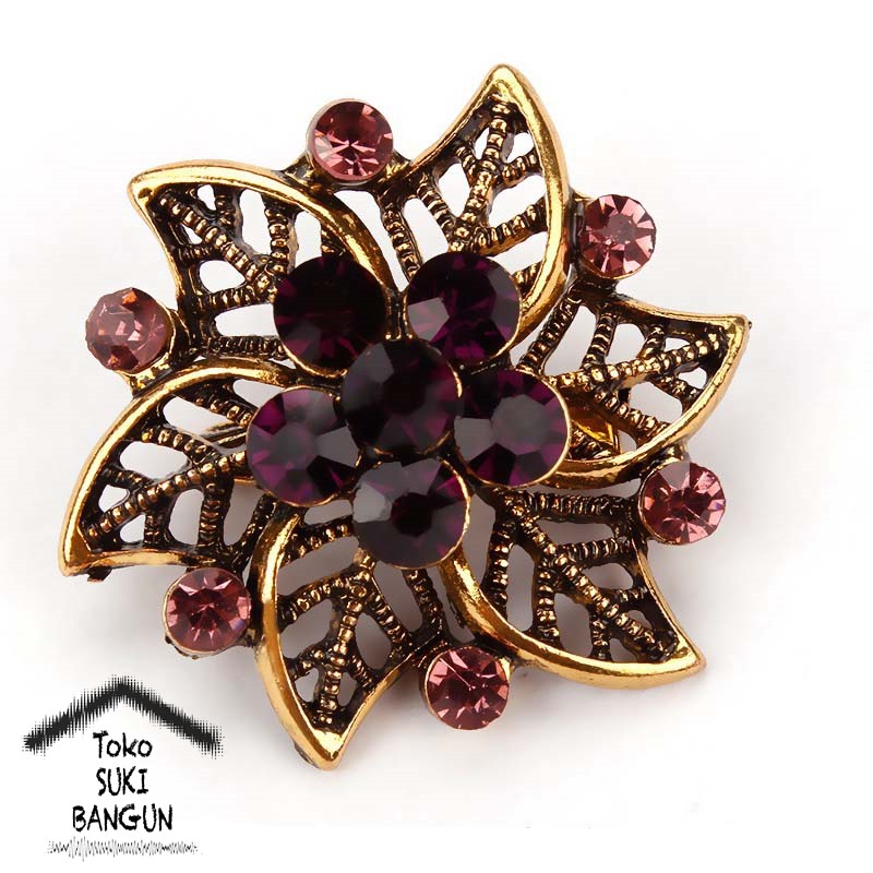 BRK 009-012 Bros Pin Mungil Bunga Wanita Fashion Flower Brooch Women