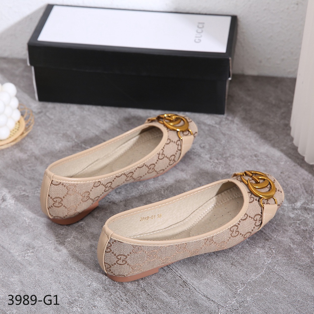 GC GG Marmont Canvas Flat Shoes 3989-G1