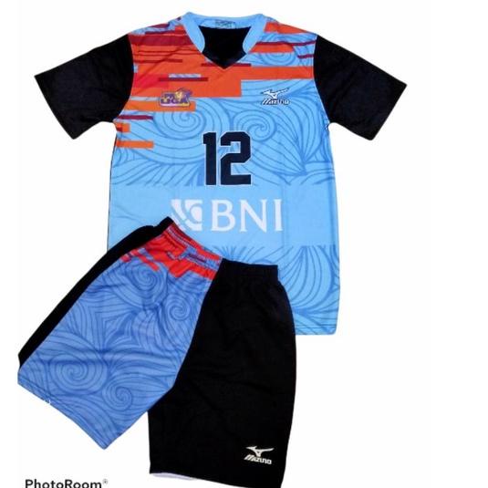 Best Seller.. Kaos stelan Jersy olahraga voli voli printing desain bni