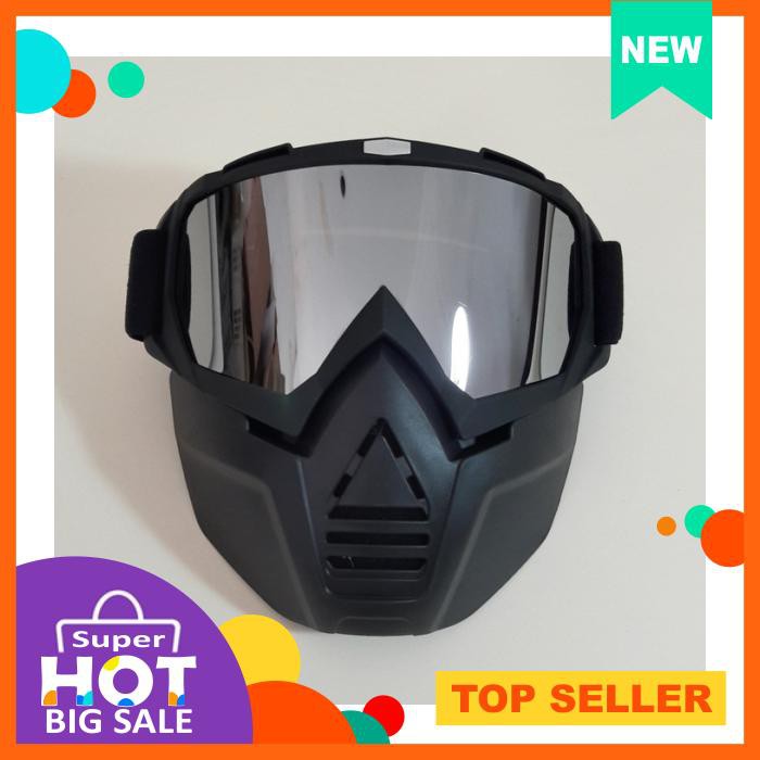 Helm Bogo Cakil Gogglemask Goggle Gogle Mask Helm Shark Osbe Chrome