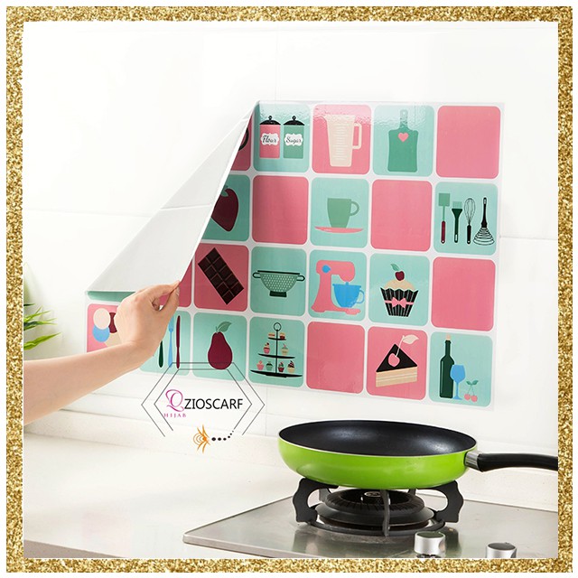 (COD) Wallpaper Dapur wall sticker dapur anti air anti minyak stiker aluminium foil MX2618