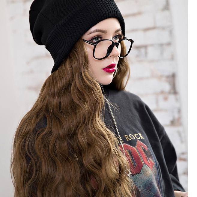 "TAY.10Jn22х" Wig Topi Kupluk Fashion Wanita Panjang Bergelombang Berkualitas Beauty Hair Natural Lo