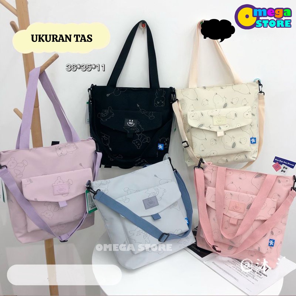 [O&amp;S] Totebag Resleting Wanita Motif Lucu Tas Jinjing Sekolah Perempuan Korea Fashion-OS254