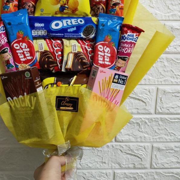 

➪ Snack Bouquet / Bucket Buket Snack Makanan / Kado Hadiah Sidang Wisuda Sidang Skripsi ♗