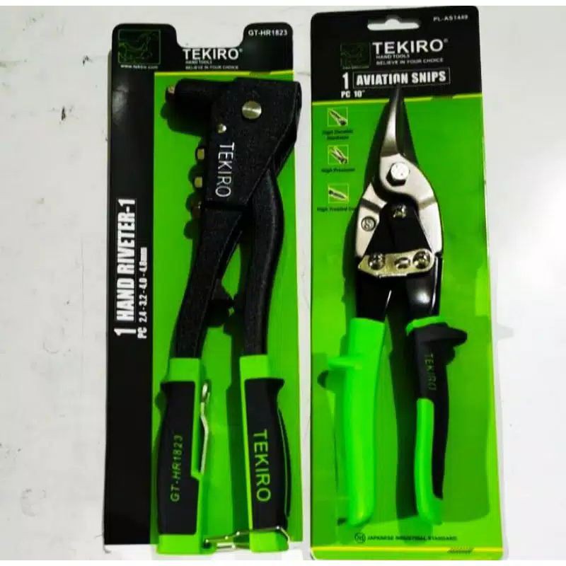 Tang Rivet Tekiro Hitam + Gunting Seng Tekiro 10"