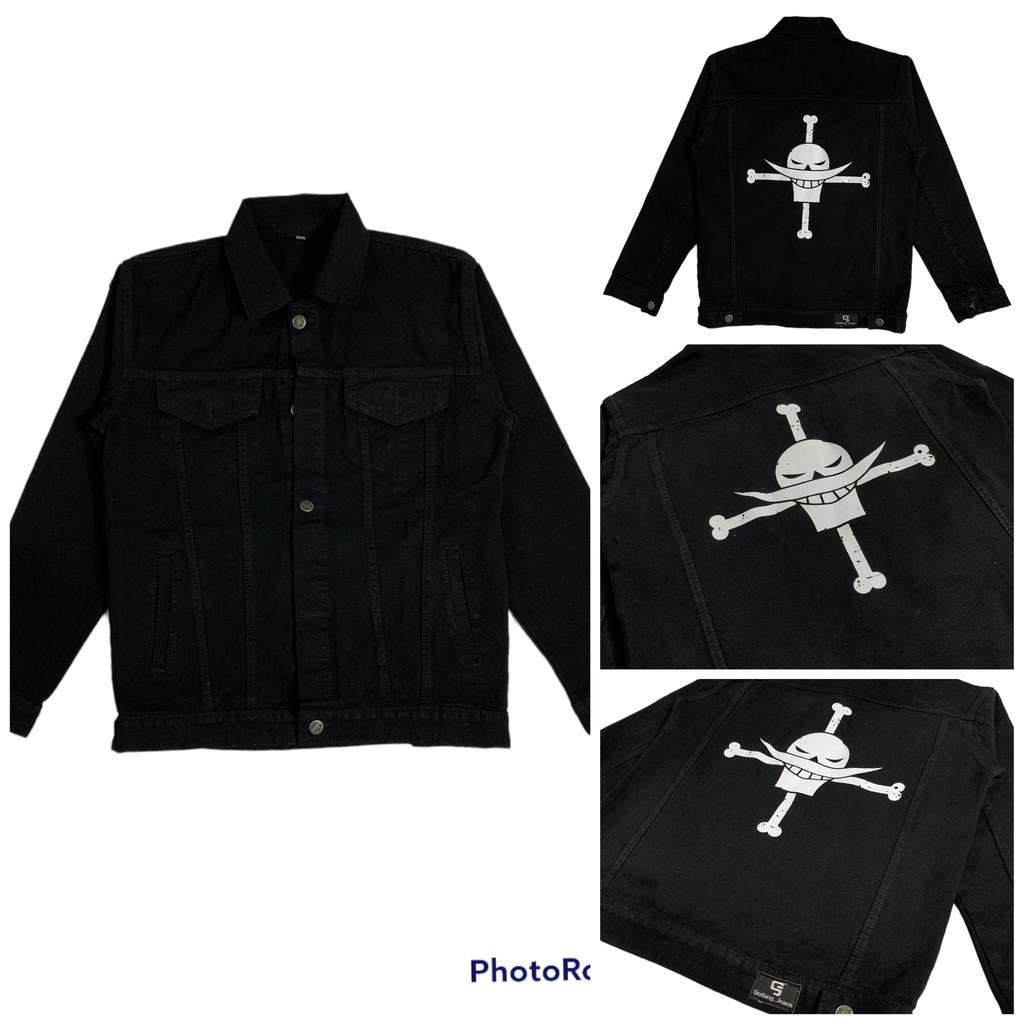 jaket jeans pria - jaket denim distro - motif sablon belakang op