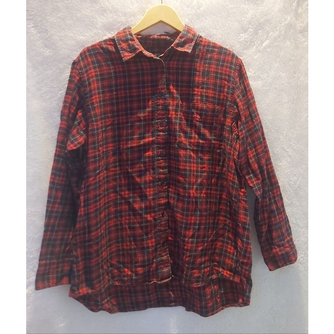 PRELOVED KEMEJA UNIQLO MURAH WANITA MOTIF KOTAK