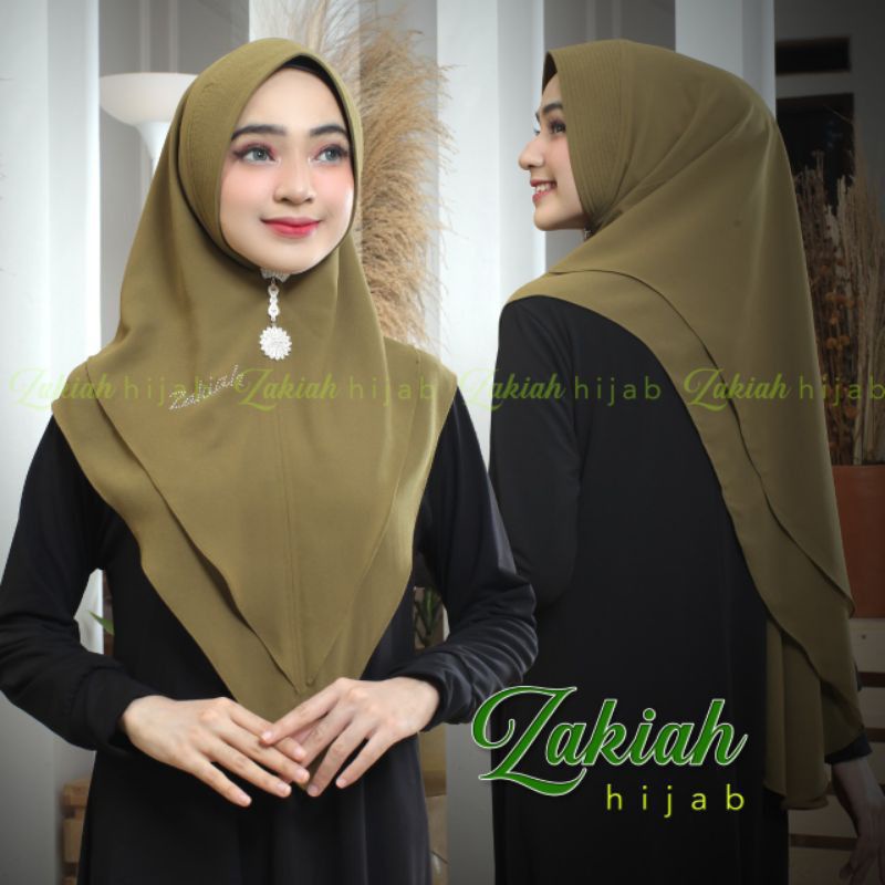 HIJAB ORI ZAKIAH LANCIP 2 LAYER ADA PLAT DI PETNYA