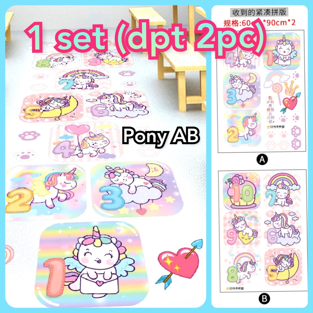 WALL STIKER STIKER DINDING WALLSTICKER WALSTICKER KARTUN KUDA PONY PONI UNICORN DEKORASI KAMAR ANAK