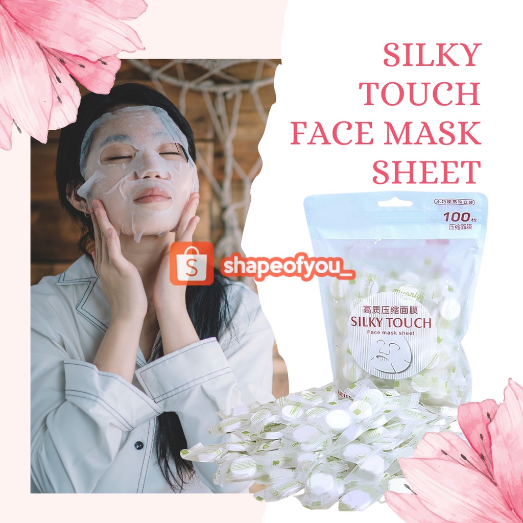 Masker Wajah Korea DIY Compressed Mask SILKY TOUCH Face Mask Permen Putih Melembabkan Murah Paper