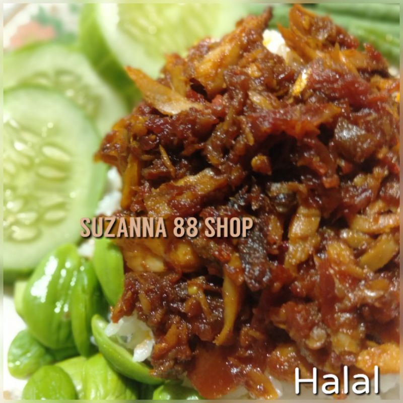 Sambal baby cumi,bajak tongkol,cakalang asap,teri,bawang,roa asap,teri medan